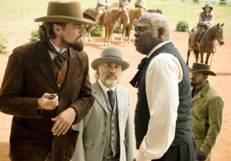Leonardo DiCaprio, Christoph Waltz, Samuel L. Jackson, Jamie Foxx (Bild: Sony Pictures)