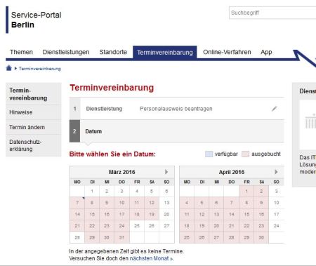 Personalausweis beantragen Termine März-April - Berlin - 7-3-2016